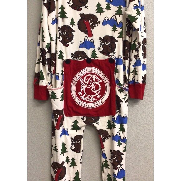 Lazy One Adult Flapjack Long John Trap Door Bear Bum Red Pajamas Large - Picture 7 of 12